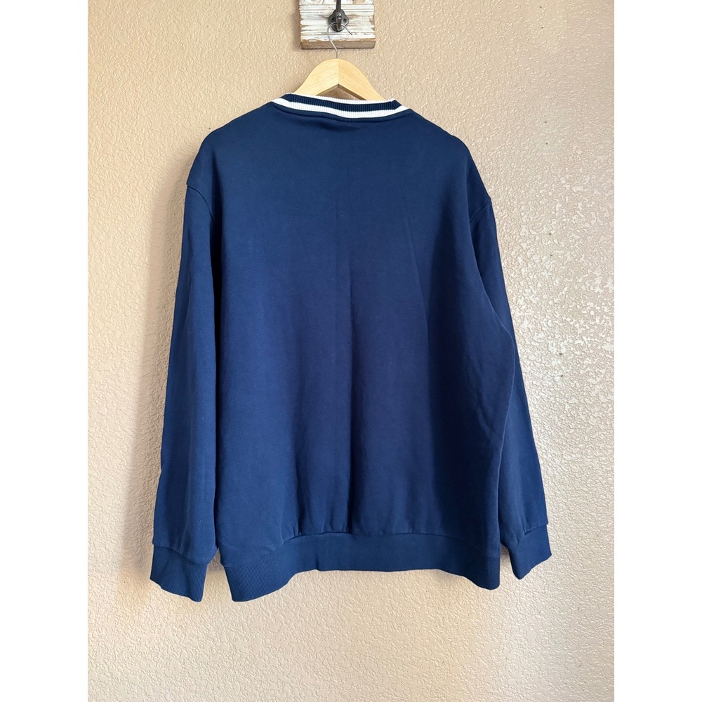 Adidas Originals Retro Revival Logo Graphic Sweatshirt Navy Blue Mens Large - Picture 8 of 10